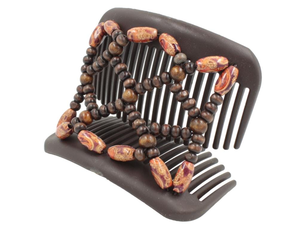 African Butterfly Hair Comb - Ndebele Brown 163