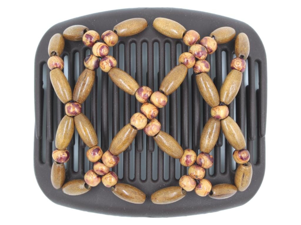 African Butterfly Hair Comb - Ndebele Brown 165