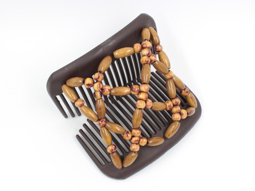 African Butterfly Hair Comb - Ndebele Brown 165