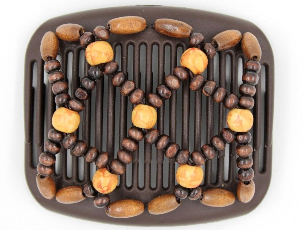 African Butterfly Hair Comb - Ndebele Brown 72