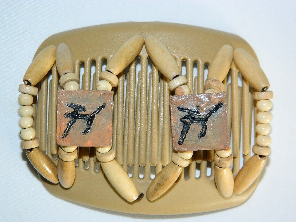 African Butterfly Hair Comb - Rock Art Blonde 01