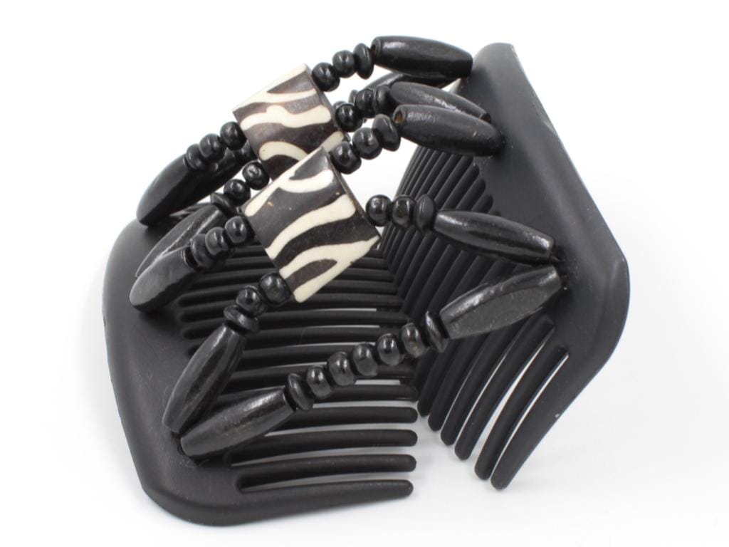 African Butterfly Hair Comb - Stones & Bones Black 114