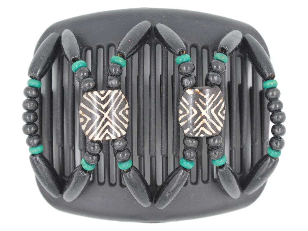 African Butterfly Hair Comb - Stones & Bones Black 75