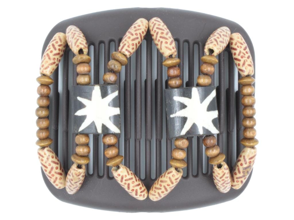 African Butterfly Hair Comb - Stones & Bones Brown 103