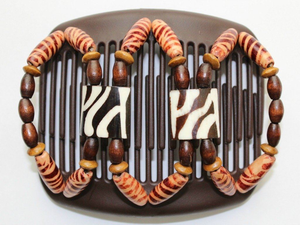 African Butterfly Hair Comb - Stones & Bones Brown 47