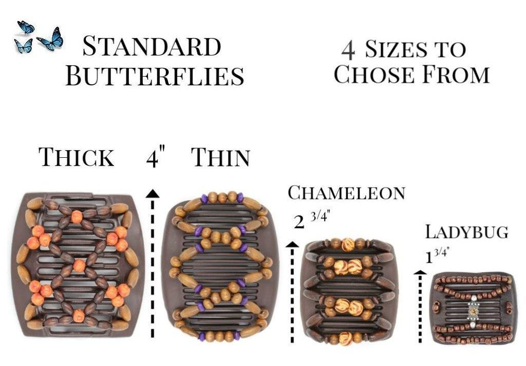 African Butterfly LadyBug Hair Comb - Brown 22