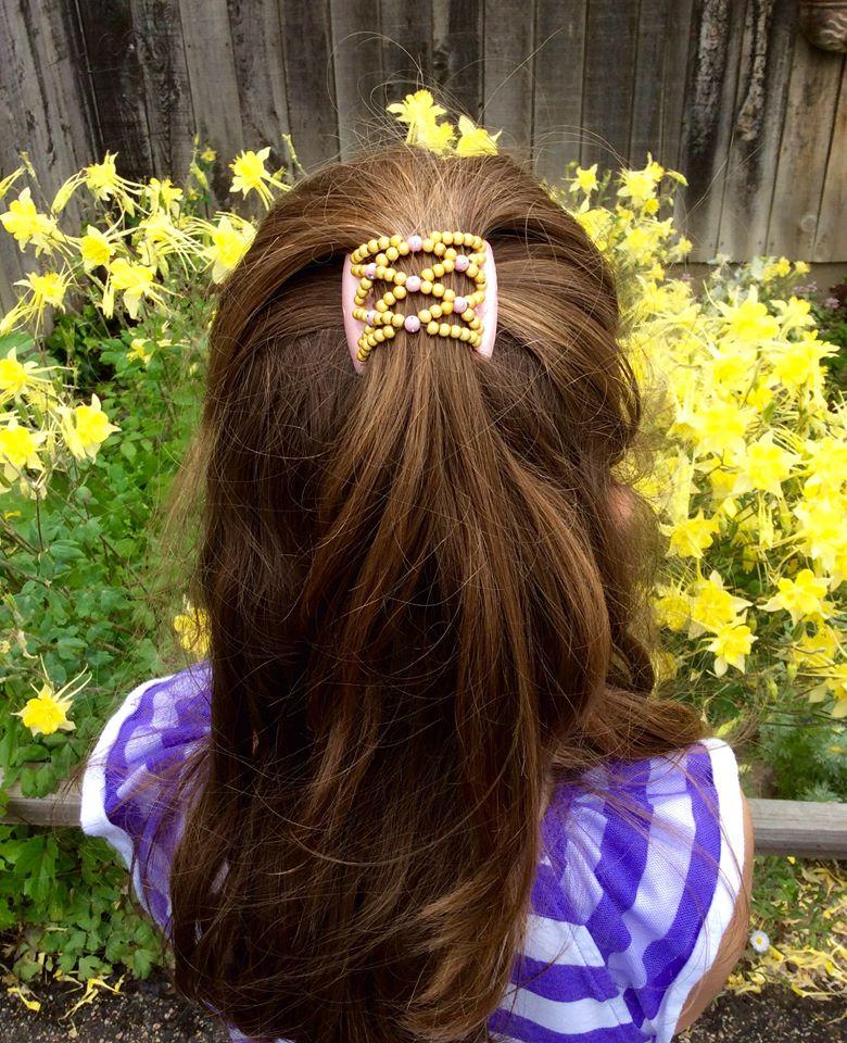 African Butterfly LadyBug Hair Comb - Brown 36