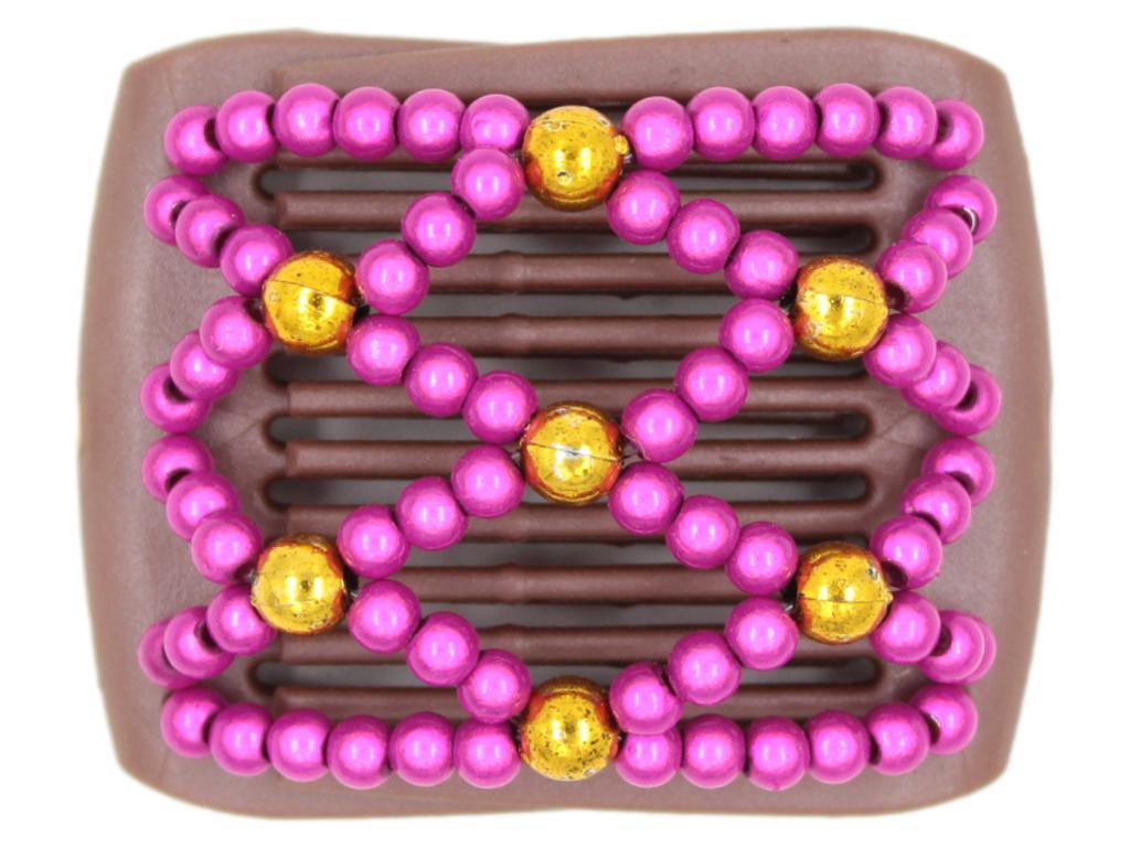 African Butterfly LadyBug Hair Comb - Brown Pearl 15