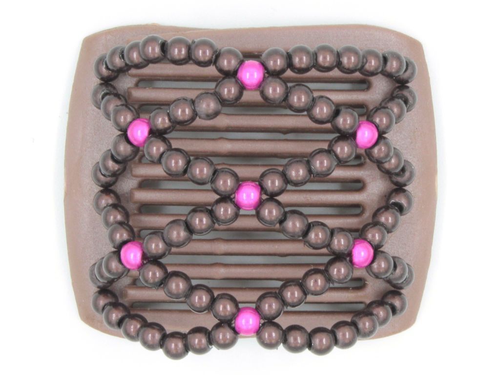 African Butterfly LadyBug Hair Comb - Brown Pearl 27