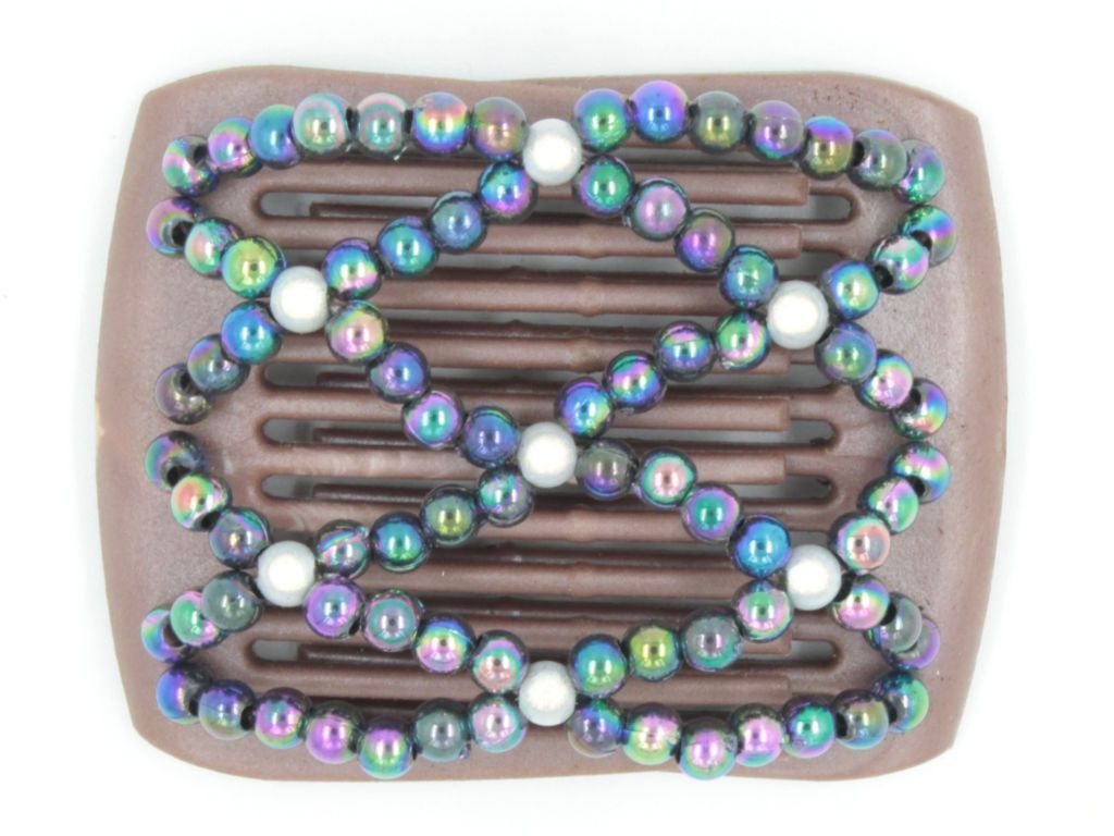 African Butterfly LadyBug Hair Comb - Brown Pearl 29
