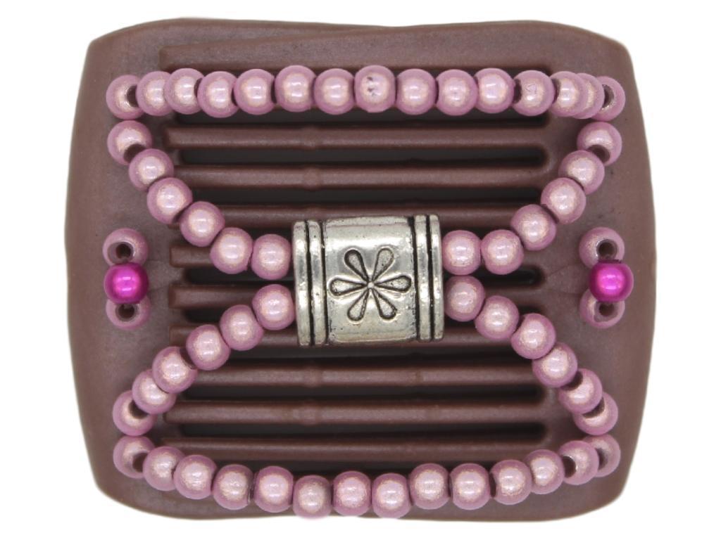 African Butterfly LadyBug Hair Comb - Brown Pearl 30