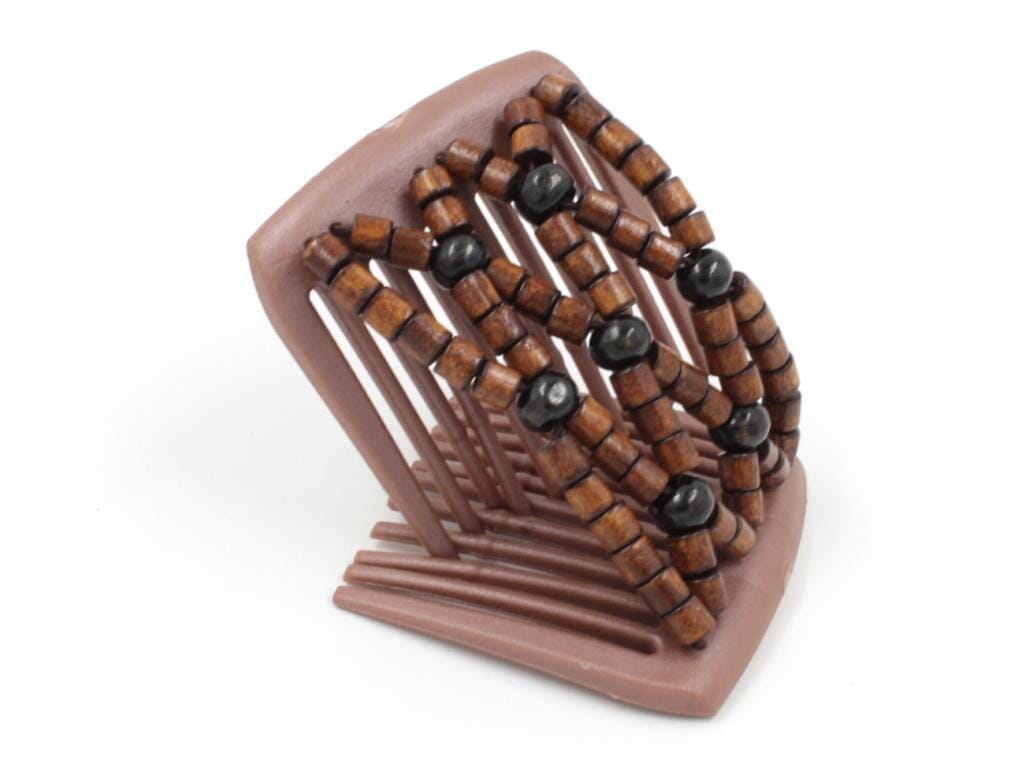 African Butterfly LadyBug Hair Comb - Brown Pearl 36