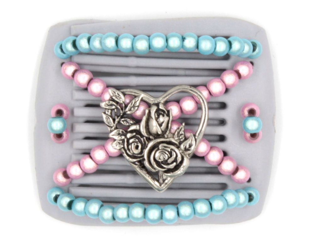 African Butterfly LadyBug Hair Comb - Gray 06