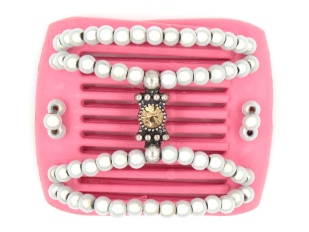 African Butterfly LadyBug Hair Comb - Pink Raspberry 02