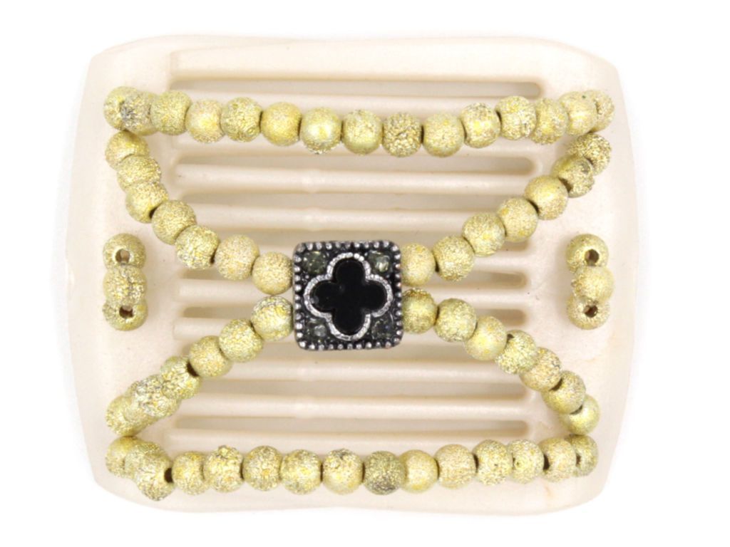 African Butterfly LadyBug Hair Comb - White Pearl 19
