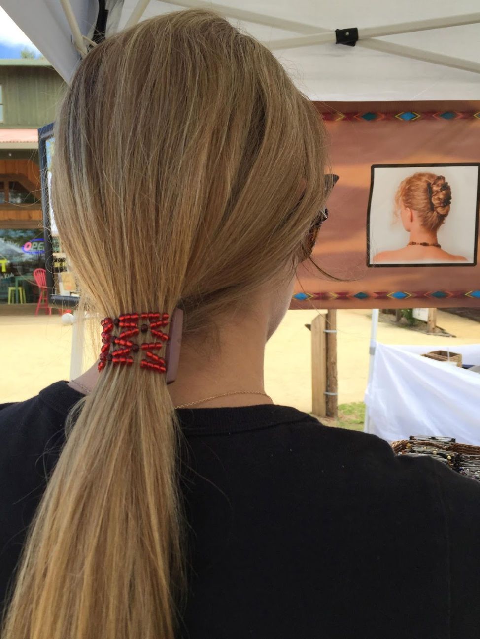 African Butterfly LadyBug Hair Comb - White Pearl 27