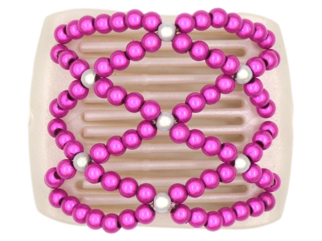 African Butterfly LadyBug Hair Comb - White Pearl 41