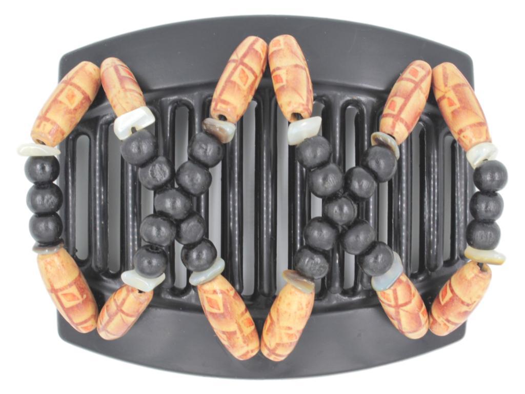 African Butterfly Thick Hair Comb - Beada Black 108