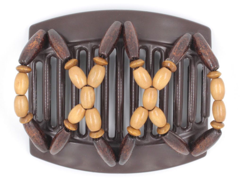 African Butterfly Thick Hair Comb - Beada Brown 132
