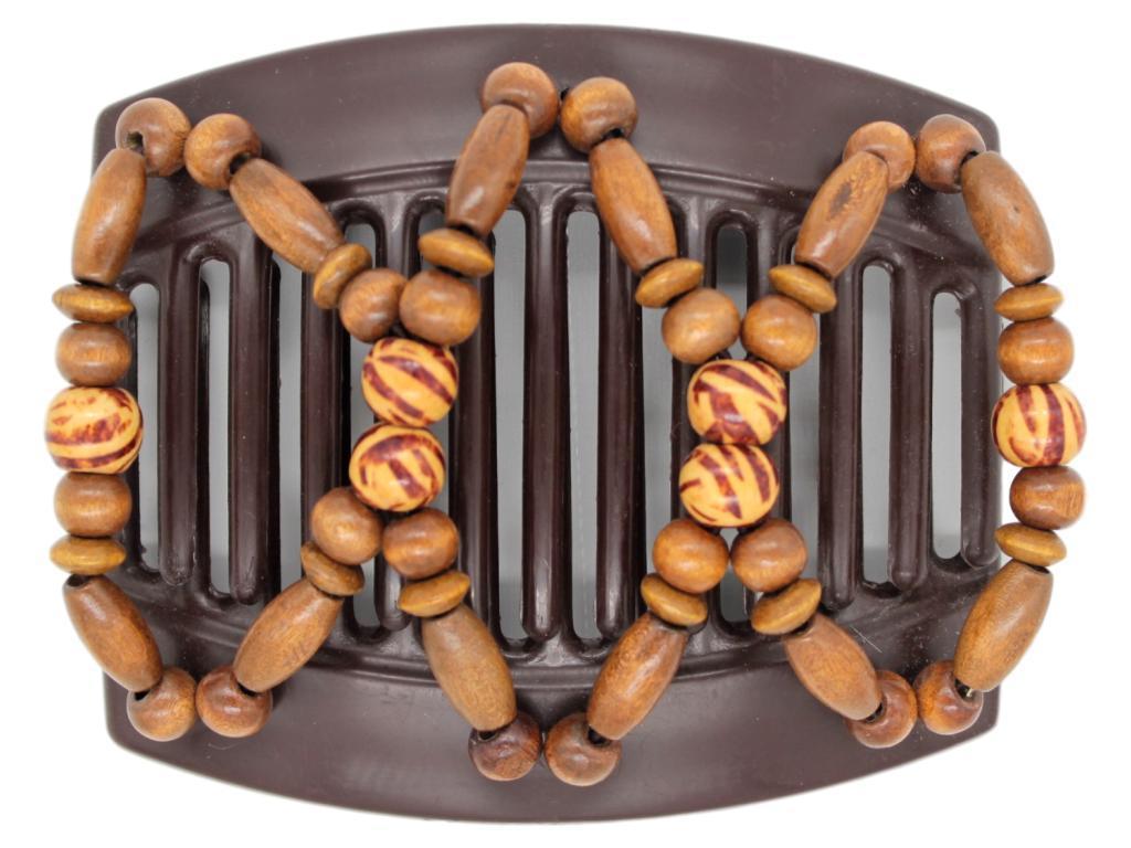 African Butterfly Thick Hair Comb - Beada Brown 139