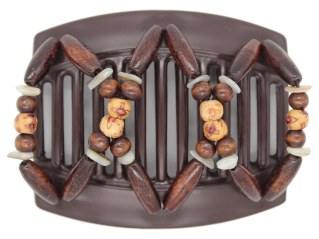 African Butterfly Thick Hair Comb - Beada Brown 143