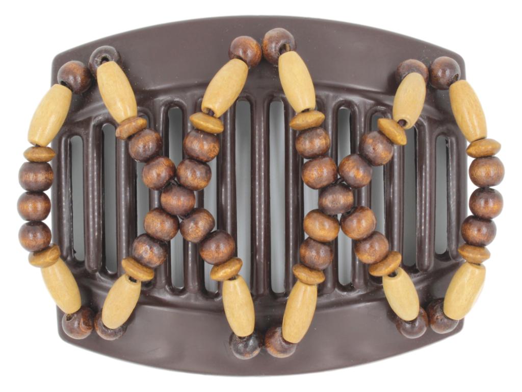 African Butterfly Thick Hair Comb - Beada Brown 153