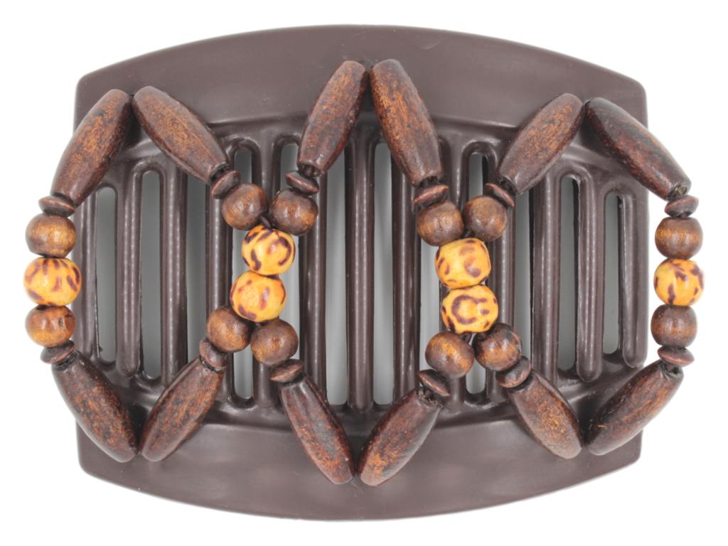 African Butterfly Thick Hair Comb - Beada Brown 158