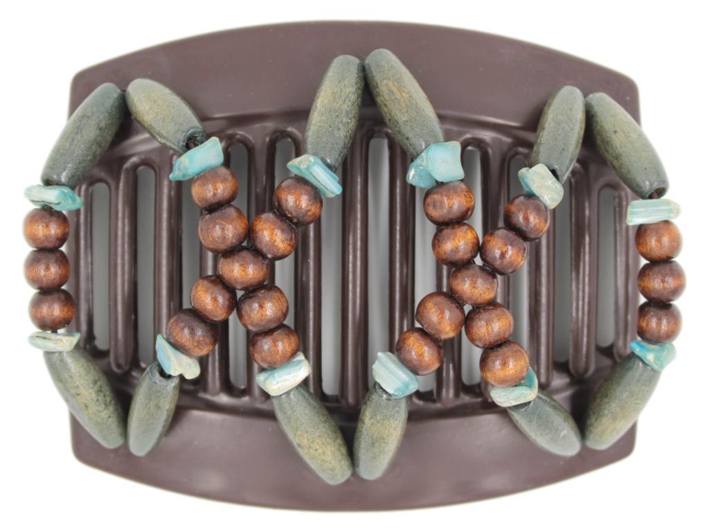African Butterfly Thick Hair Comb - Beada Brown 174