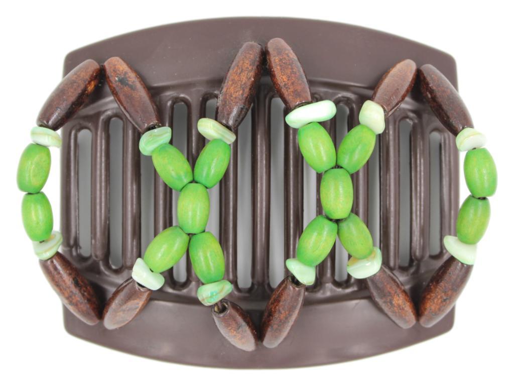 African Butterfly Thick Hair Comb - Beada Brown 176