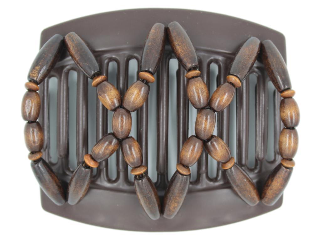 African Butterfly Thick Hair Comb - Beada Brown 178