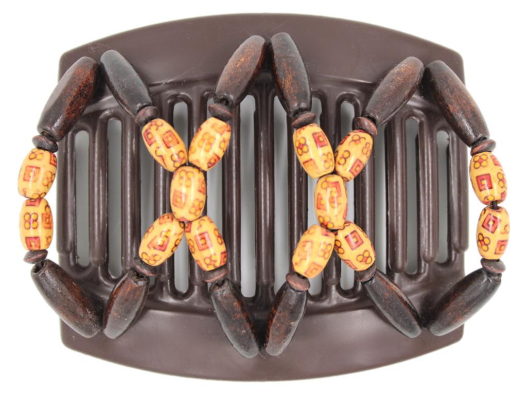 African Butterfly Thick Hair Comb - Beada Brown 189