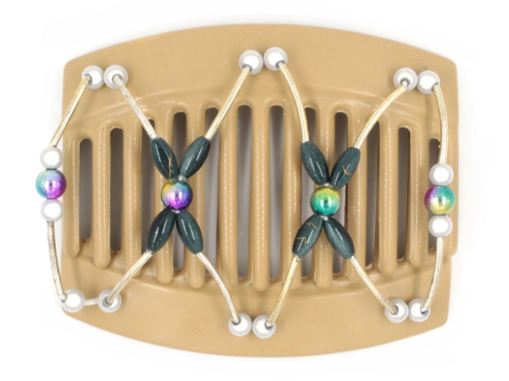 African Butterfly Thick Hair Comb - Beada Tube Blonde 29