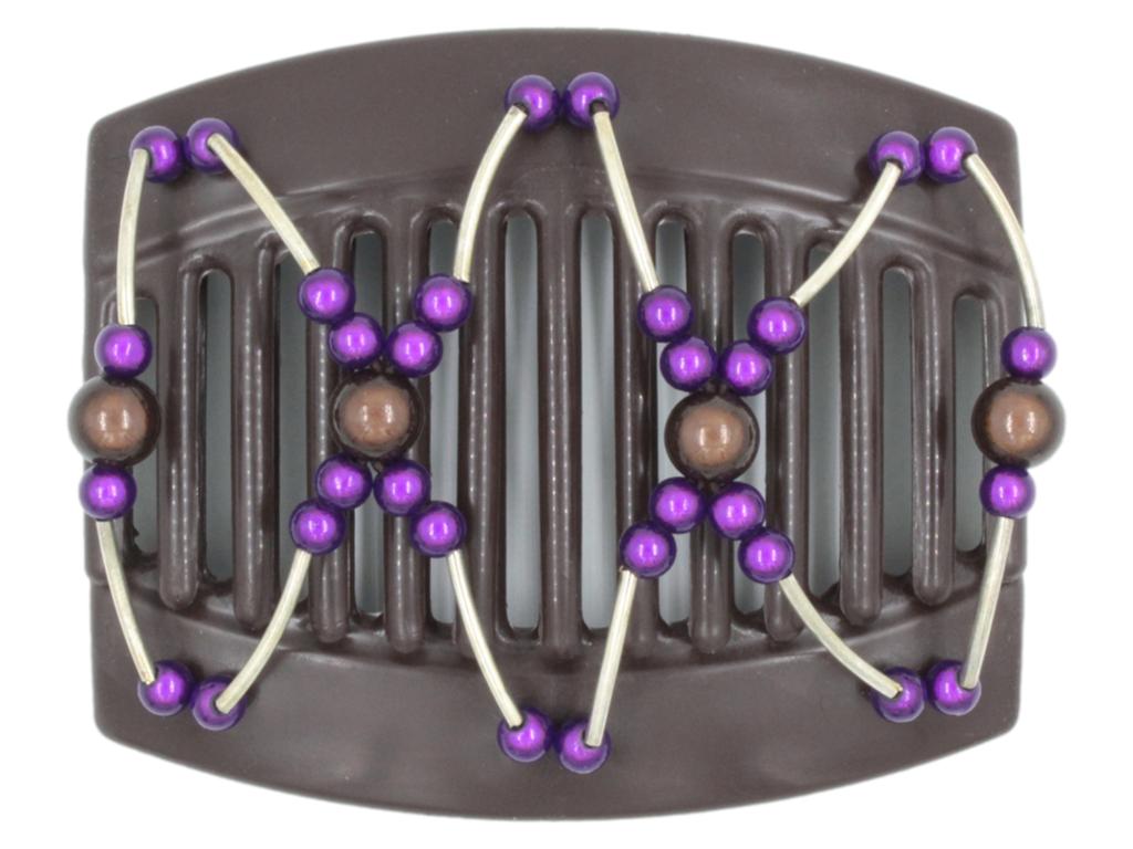 African Butterfly Thick Hair Comb - Beada Tube Brown 52