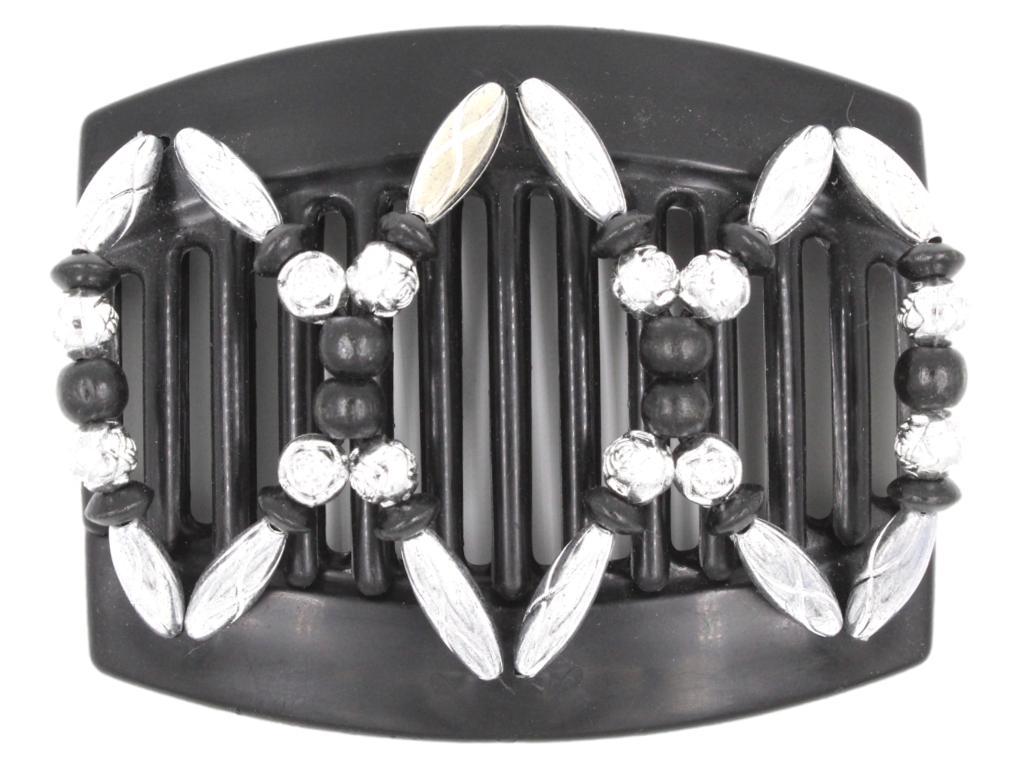 African Butterfly Thick Hair Comb - Dalena Black 111