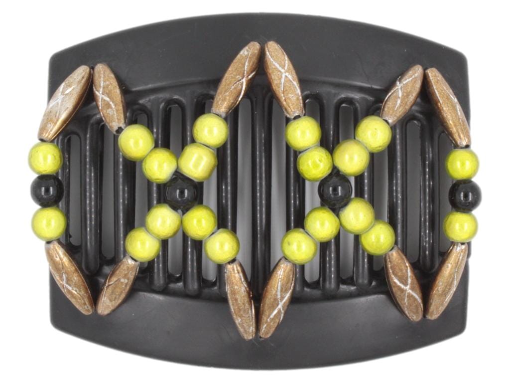 African Butterfly Thick Hair Comb - Dalena Black 122