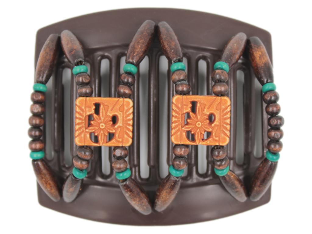 African Butterfly Thick Hair Comb - Dupla Brown 107