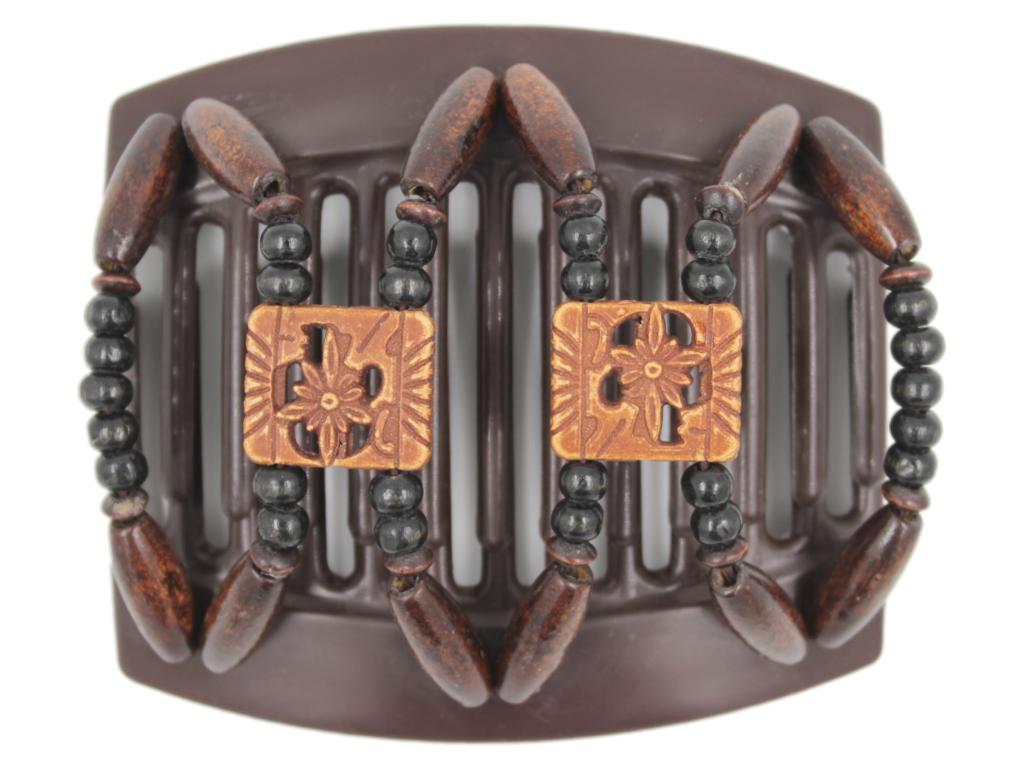 African Butterfly Thick Hair Comb - Dupla Brown 108