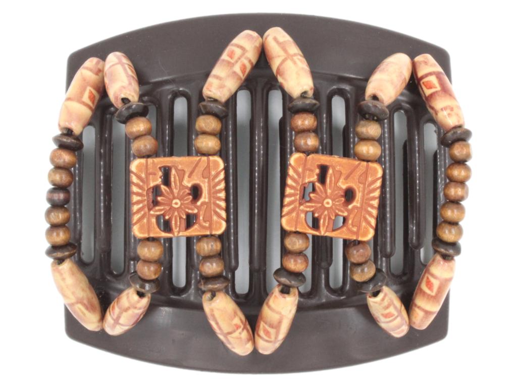 African Butterfly Thick Hair Comb - Dupla Brown 129