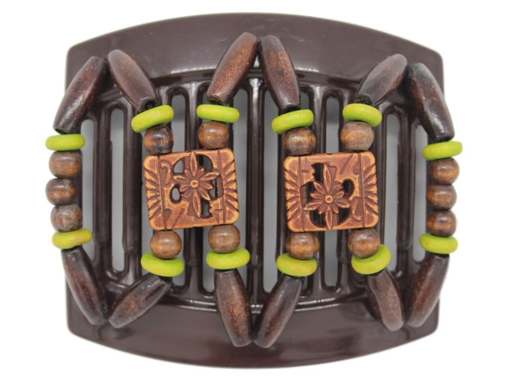 African Butterfly Thick Hair Comb - Dupla Brown 79