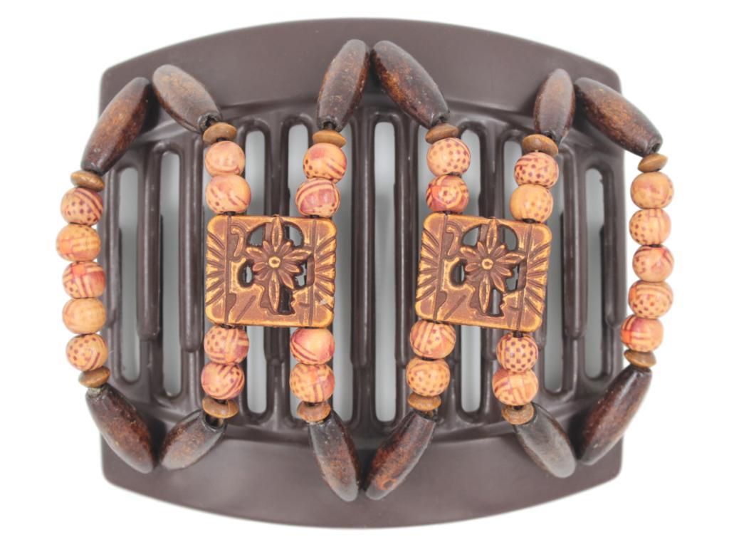 African Butterfly Thick Hair Comb - Dupla Brown 84