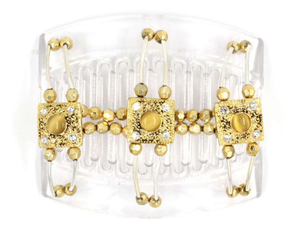 African Butterfly Thick Hair Comb - Flowers Clear 26