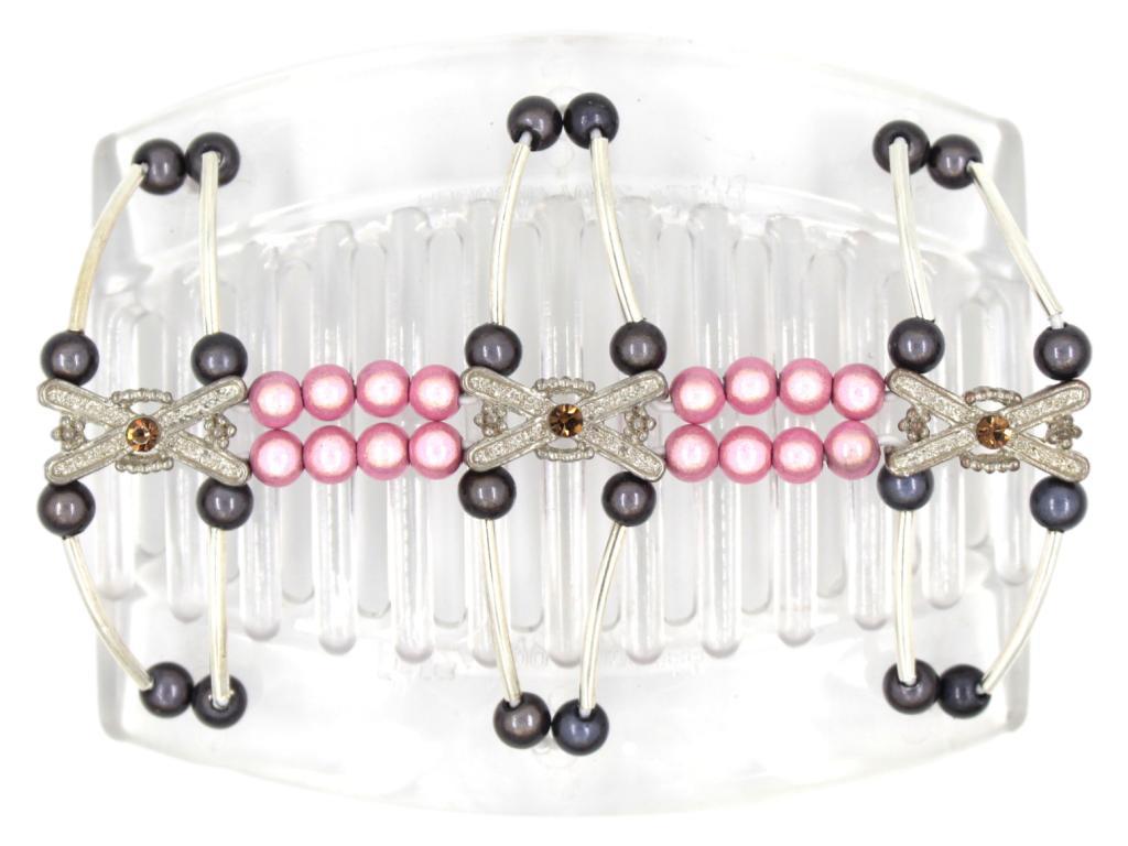 African Butterfly Thick Hair Comb - Flowers Clear 43