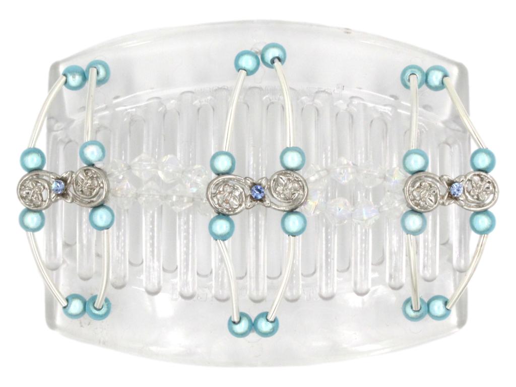 African Butterfly Thick Hair Comb - Flowers Clear 56