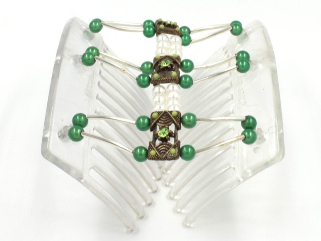 African Butterfly Thick Hair Comb - Flowers Clear 62