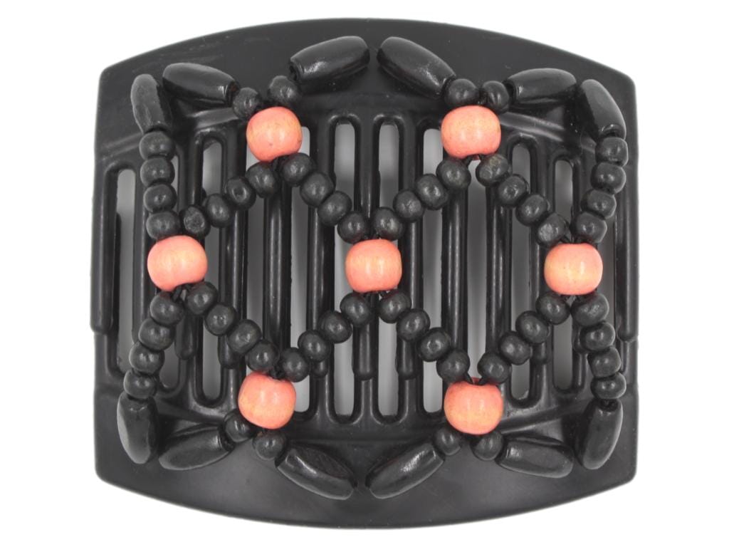 African Butterfly Thick Hair Comb - Ndebele Black 126