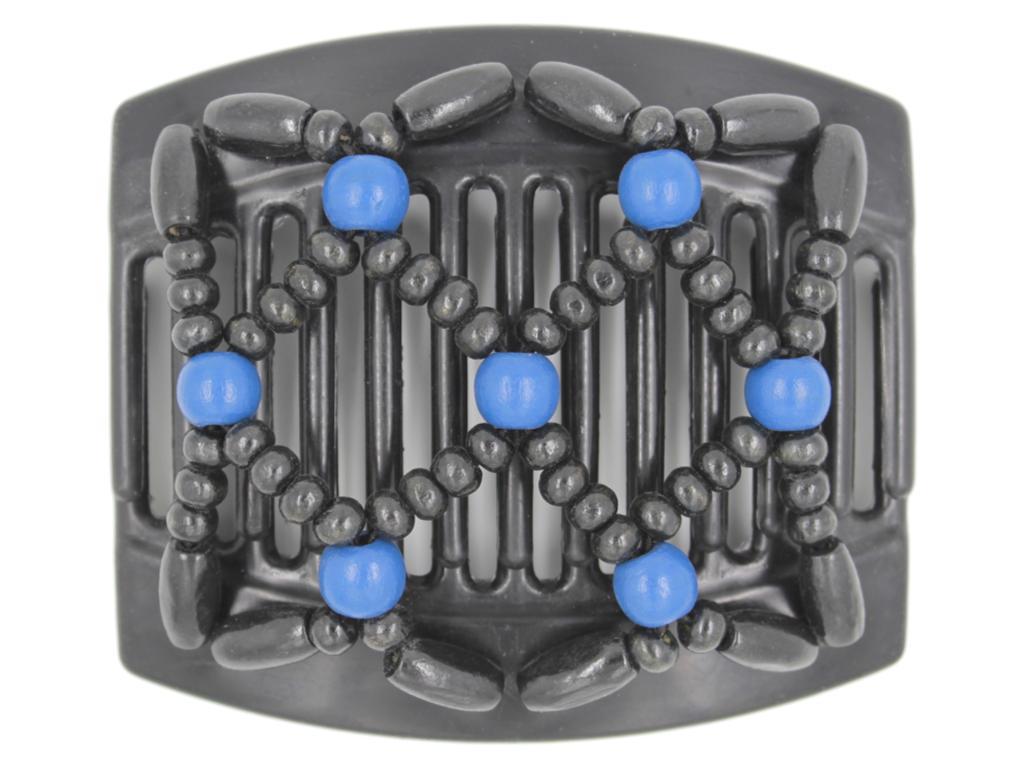 African Butterfly Thick Hair Comb - Ndebele Black 64