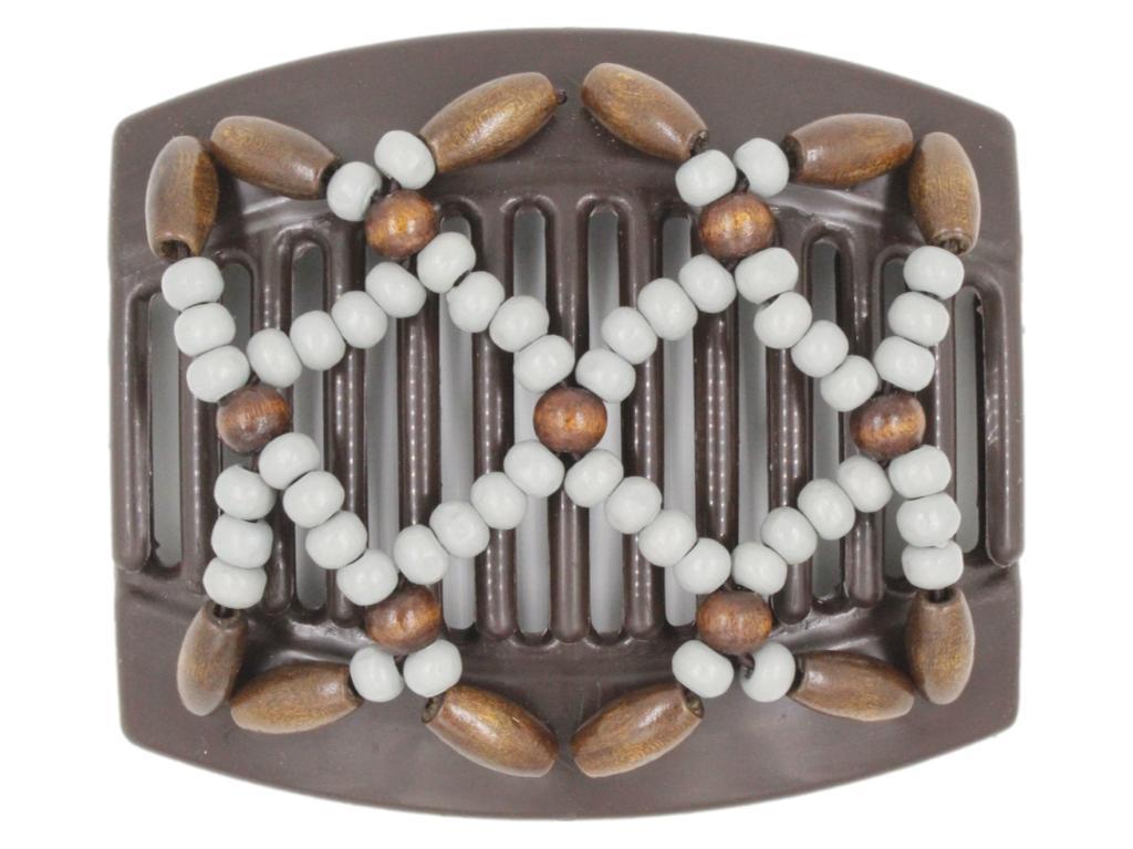 African Butterfly Thick Hair Comb - Ndebele Brown 139