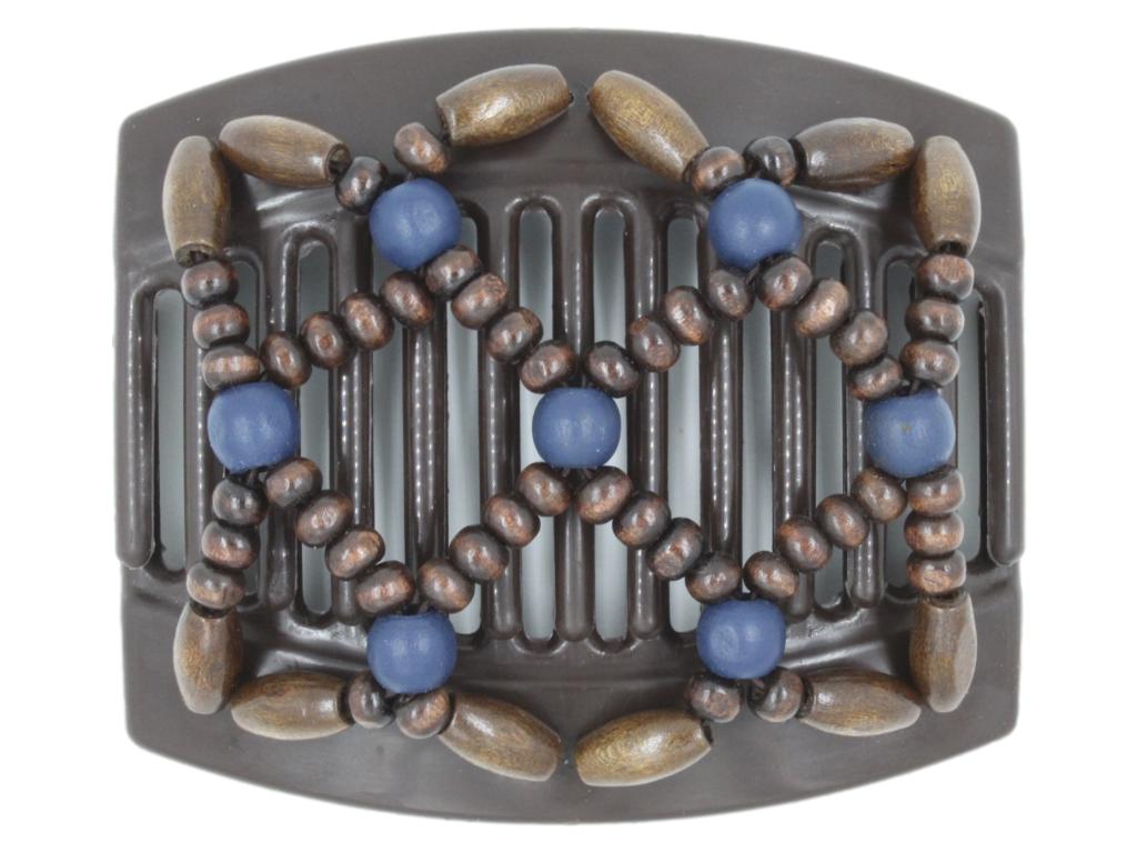 African Butterfly Thick Hair Comb - Ndebele Brown 149