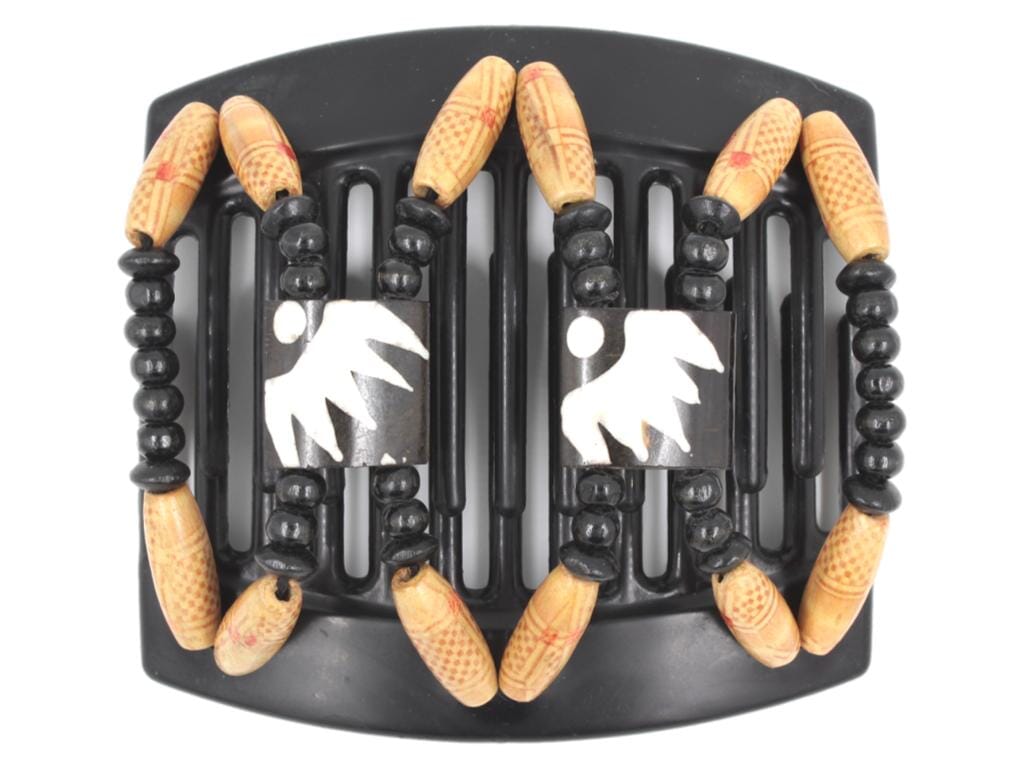 African Butterfly Thick Hair Comb - Stones & Bones Black 109