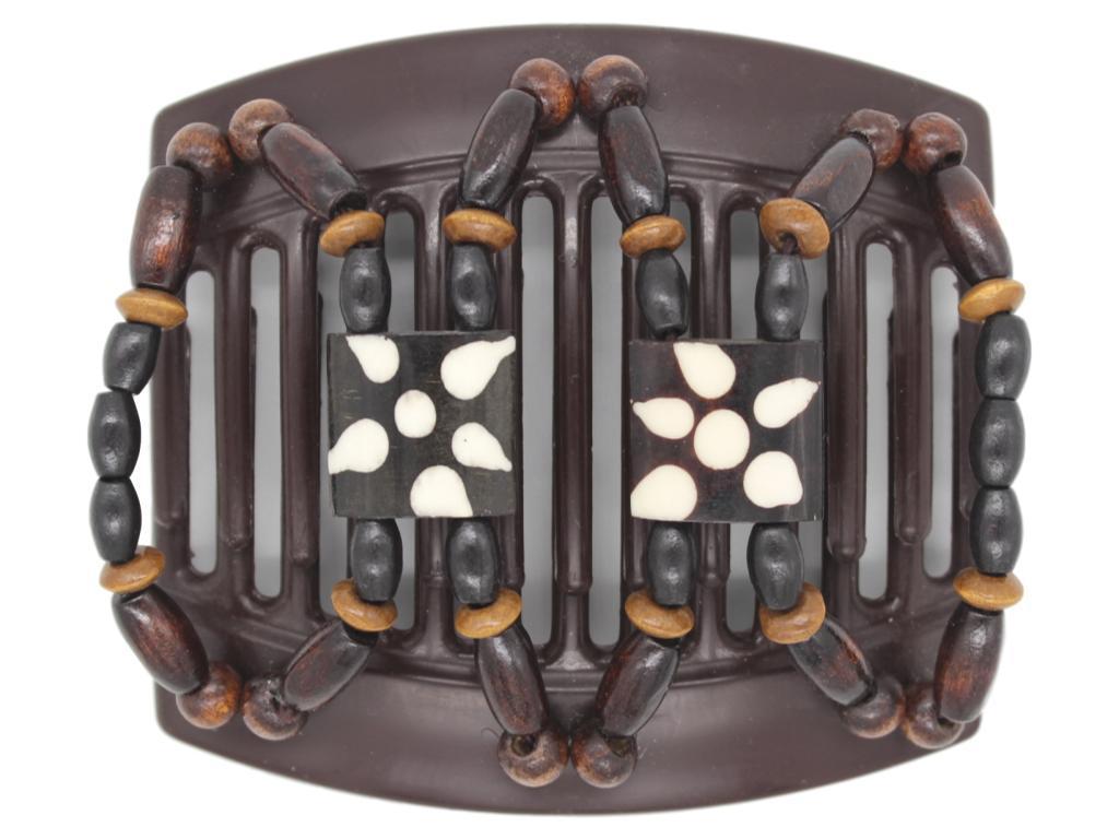 African Butterfly Thick Hair Comb - Stones & Bones Brown 75